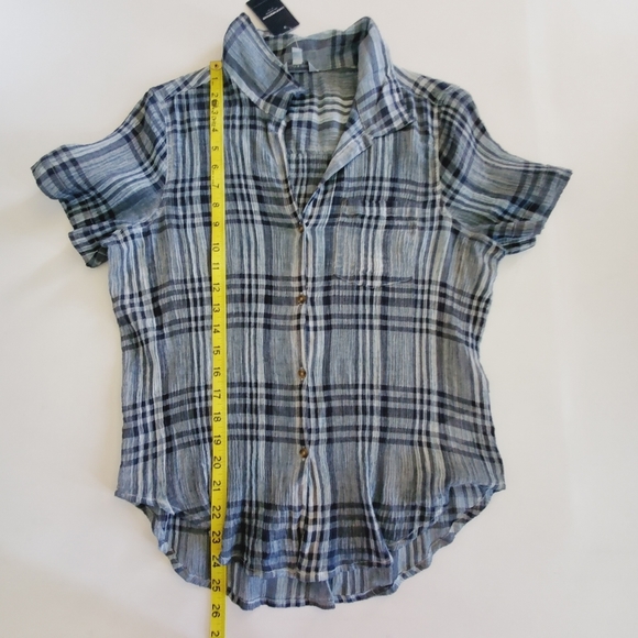 Lucky Brand Plaid Button Down Top Size M NWT *1255 - Picture 8 of 8